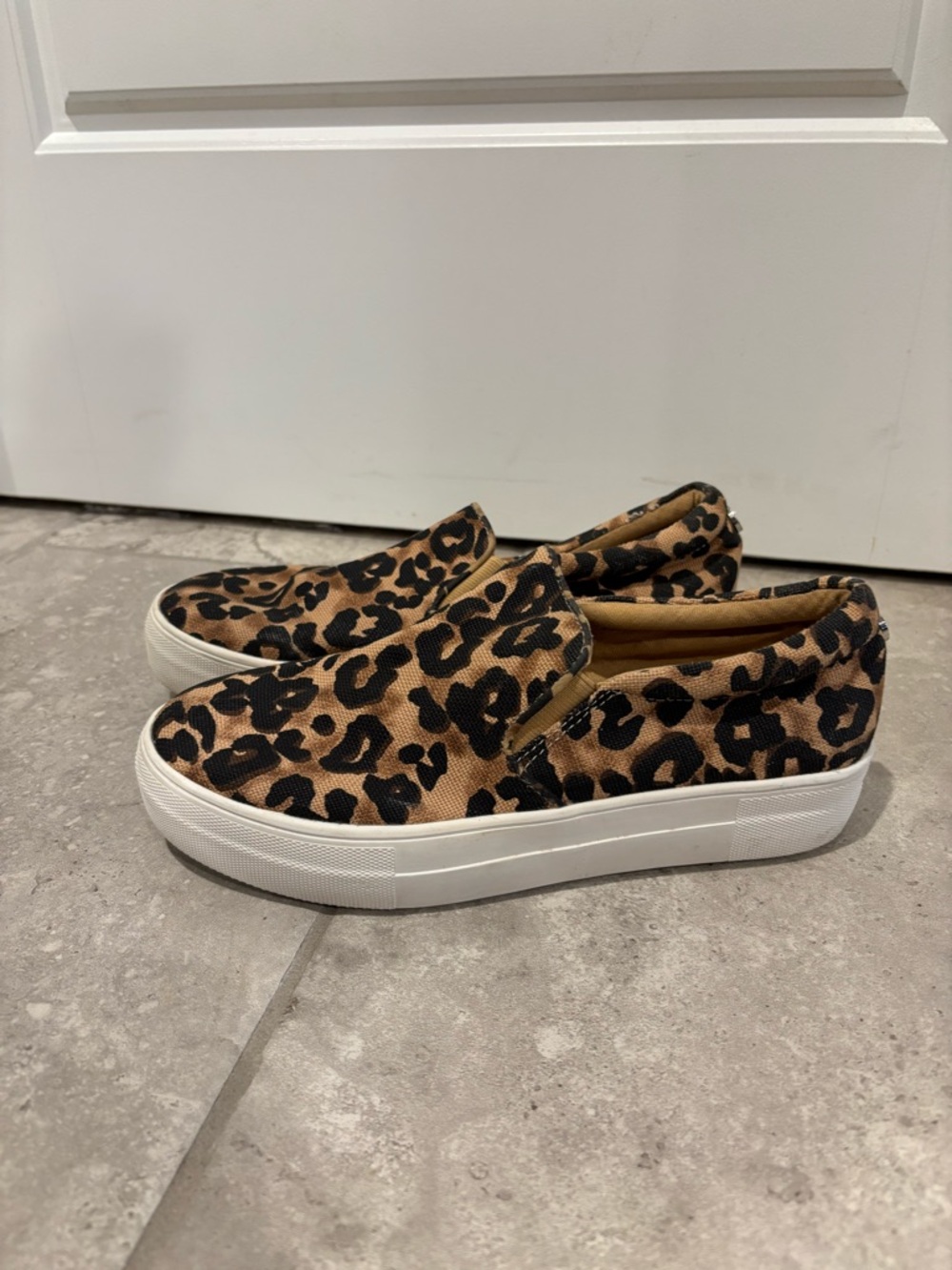 Steve Madden Leopard Print Slip-On Platform Sneakers